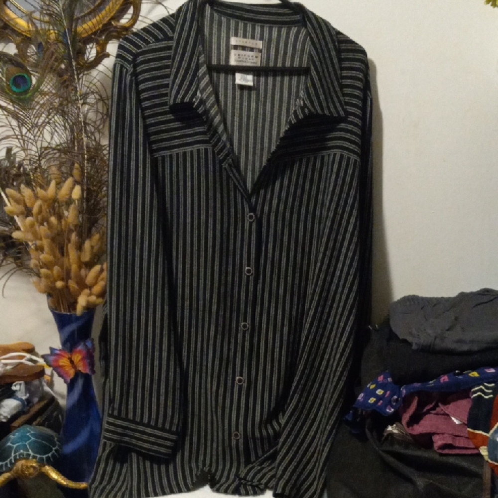 JohnPaulRichard Striped Stretch Blouse